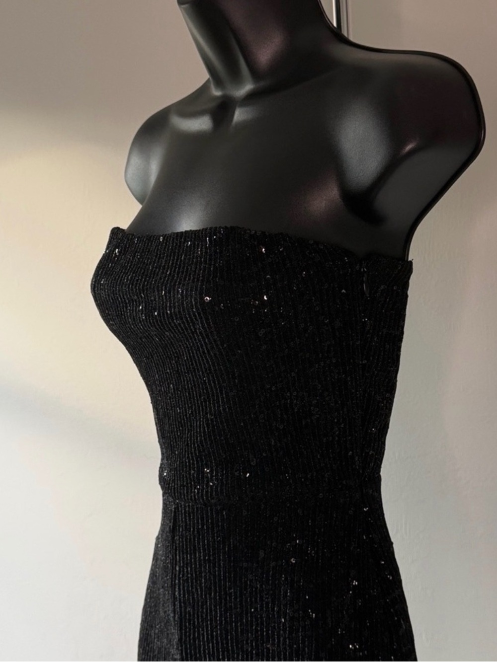 🆕 WILD FABLE Black Sequin Jumpsuit NWT Size XS Strapless - Picture 15 of 16